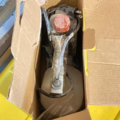 LOT 110: Pneumatic Air Nail Gun, Max Lander Battery Power Cordless Hedge Trimmer, and Electric Paint Spray Gun