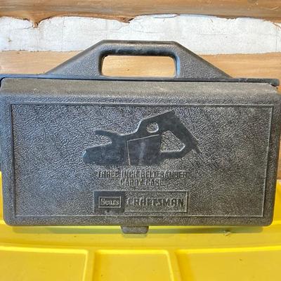 LOT 111: Craftsman Three Inch Belt Sander with Carry Case, Black & Decker Electric Orbital Sander, Chicago Electric Angle Grinder