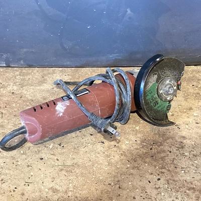LOT 111: Craftsman Three Inch Belt Sander with Carry Case, Black & Decker Electric Orbital Sander, Chicago Electric Angle Grinder