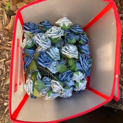 LOT 116: Large Assortment of Faux Flowers, Hand Crafted Wreath and Children's Very Own Sewing Machine