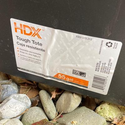 LOT 117: Set of Three (3) HDX Tough Totes with Lids 27gal, 38 gal and 55 gal