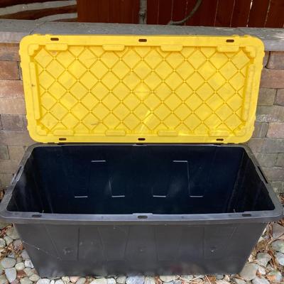 LOT 117: Set of Three (3) HDX Tough Totes with Lids 27gal, 38 gal and 55 gal