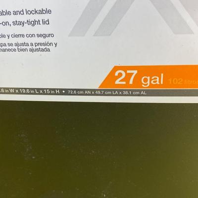 LOT 117: Set of Three (3) HDX Tough Totes with Lids 27gal, 38 gal and 55 gal