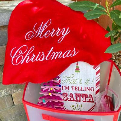 LOT 119: Large Assortment of Holiday Indoor and Out Decorations and More Including Puzzles, Gift Boxes , Lights and Much More