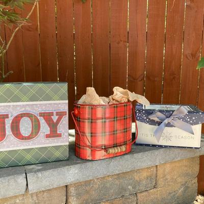 LOT 119: Large Assortment of Holiday Indoor and Out Decorations and More Including Puzzles, Gift Boxes , Lights and Much More