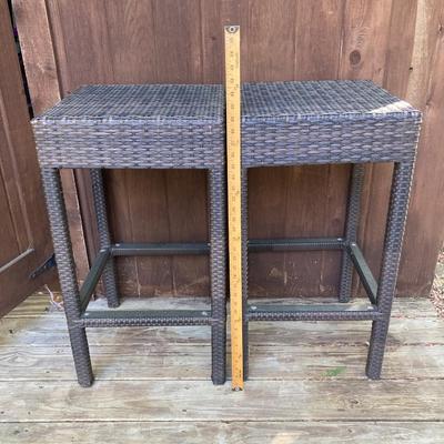 LOT 122: Cheers - A Collection of Bar Signs, Wine Rack and Set of Two (2) Bar Stools