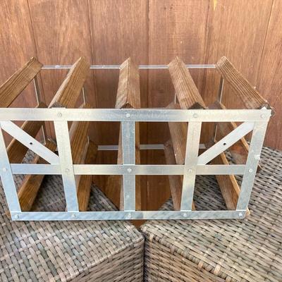 LOT 122: Cheers - A Collection of Bar Signs, Wine Rack and Set of Two (2) Bar Stools