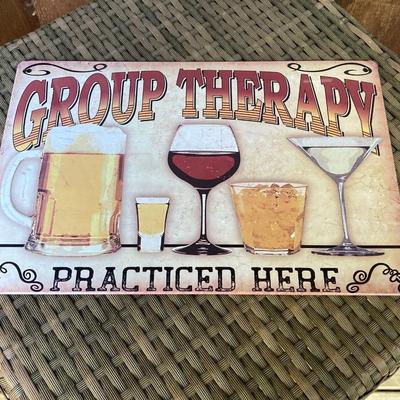 LOT 122: Cheers - A Collection of Bar Signs, Wine Rack and Set of Two (2) Bar Stools