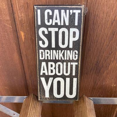 LOT 122: Cheers - A Collection of Bar Signs, Wine Rack and Set of Two (2) Bar Stools
