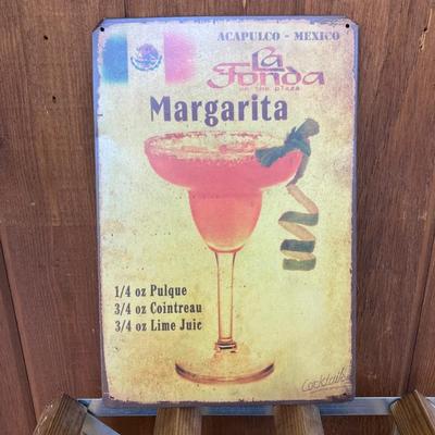LOT 122: Cheers - A Collection of Bar Signs, Wine Rack and Set of Two (2) Bar Stools
