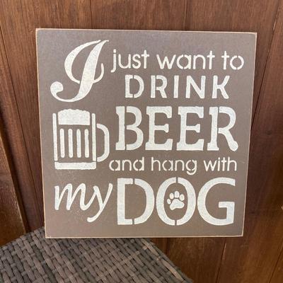 LOT 122: Cheers - A Collection of Bar Signs, Wine Rack and Set of Two (2) Bar Stools