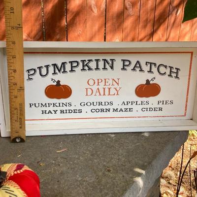 LOT 123: Assortment of Fall Decor Including Signs, Pumpkin Shaped Decorations and More