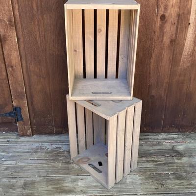 LOT 130: Collection of Wooden Crates - Six Painted and Stained Storage / Home Decor Crates