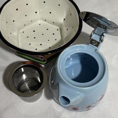 LOT 137: Reed & Barton Tea Pot and Willam Roger Service Set, Assorted Novelty Teapots,Cups and Saucers, Formica Tray, and More