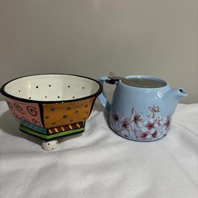 LOT 137: Reed & Barton Tea Pot and Willam Roger Service Set, Assorted Novelty Teapots,Cups and Saucers, Formica Tray, and More
