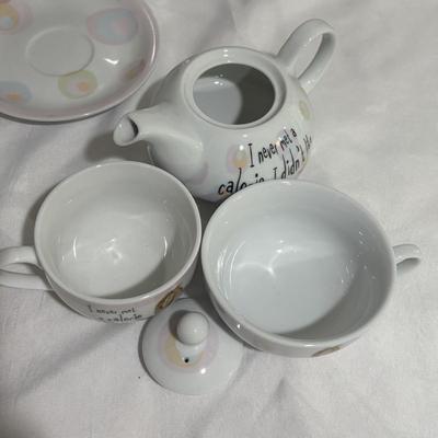LOT 137: Reed & Barton Tea Pot and Willam Roger Service Set, Assorted Novelty Teapots,Cups and Saucers, Formica Tray, and More