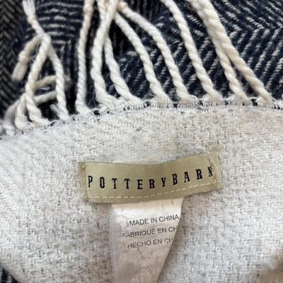 LOT 138: Pottery Barn Throw Blanket, and Decorative Macrame Pillows