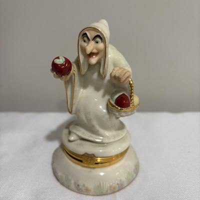 LOT 145: Disney Snow White and the Seven Dwarfs Collection Trinket /Treasure Boxes, Happy with COA, Sleep and Hag/Witch, All have Golden...