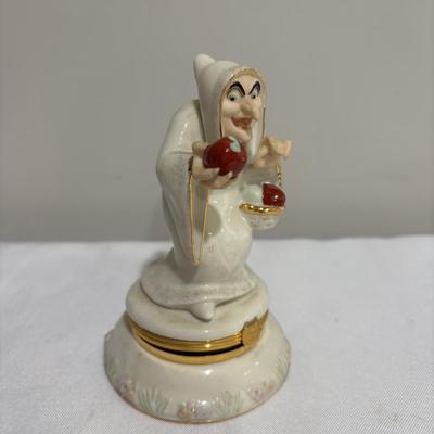 LOT 145: Disney Snow White and the Seven Dwarfs Collection Trinket /Treasure Boxes, Happy with COA, Sleep and Hag/Witch, All have Golden...