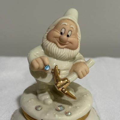 LOT 145: Disney Snow White and the Seven Dwarfs Collection Trinket /Treasure Boxes, Happy with COA, Sleep and Hag/Witch, All have Golden...