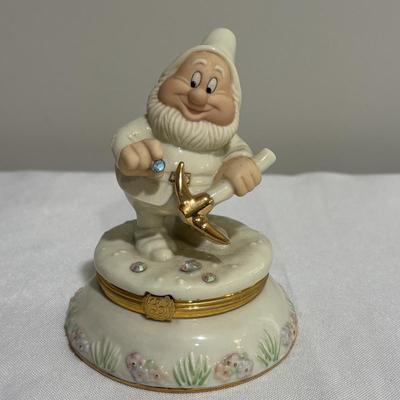 LOT 145: Disney Snow White and the Seven Dwarfs Collection Trinket /Treasure Boxes, Happy with COA, Sleep and Hag/Witch, All have Golden...