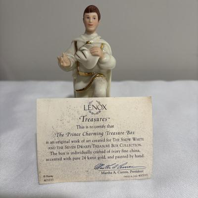 LOT 146: Disney Snow White and the Seven Dwarfs Collection Trinket /Treasure Boxes Prince Charming with COA, Dopey and Sleepy all with a...