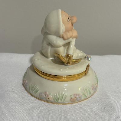 LOT 146: Disney Snow White and the Seven Dwarfs Collection Trinket /Treasure Boxes Prince Charming with COA, Dopey and Sleepy all with a...