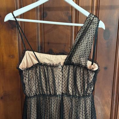 LOT 150: Anthropologie Black Tulle Dot Maxi Dress with Tag
