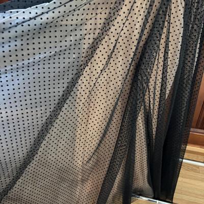 LOT 150: Anthropologie Black Tulle Dot Maxi Dress with Tag