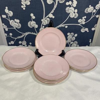 LOT 153: Time for Tea! KPM Porcelain Pink Cup Saucers, Dessert Plates. Royal Daulton, Bavaria & More