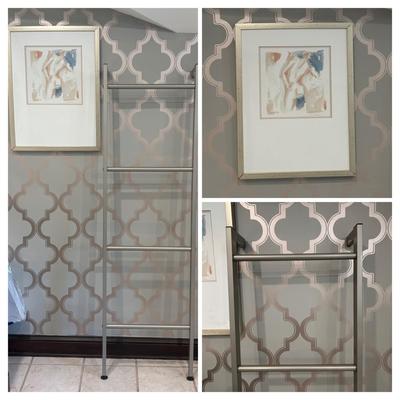 LOT 157: Afred Gockel Life Study I Print & Stainless-Steel Towel Bar