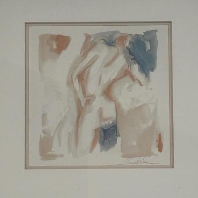 LOT 157: Afred Gockel Life Study I Print & Stainless-Steel Towel Bar