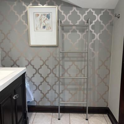 LOT 157: Afred Gockel Life Study I Print & Stainless-Steel Towel Bar