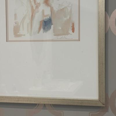 LOT 157: Afred Gockel Life Study I Print & Stainless-Steel Towel Bar