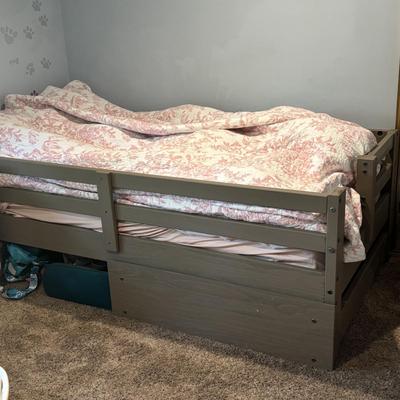LOT 161: Gray Platform Beds Full & Twin - Can be Made into Bunkbeds