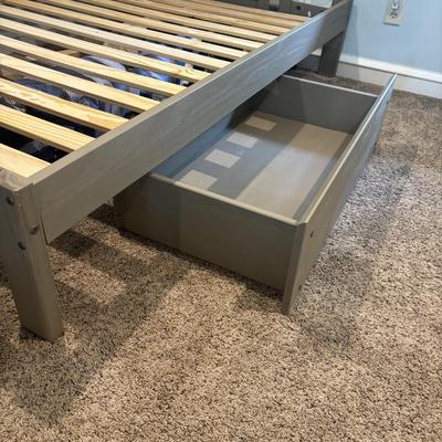 LOT 161: Gray Platform Beds Full & Twin - Can be Made into Bunkbeds
