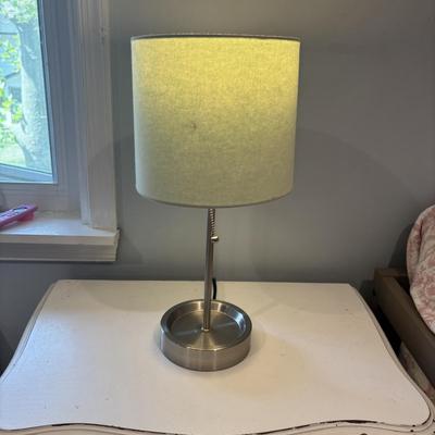 LOT 181: Shabby Chic Nightstand & Lamp
