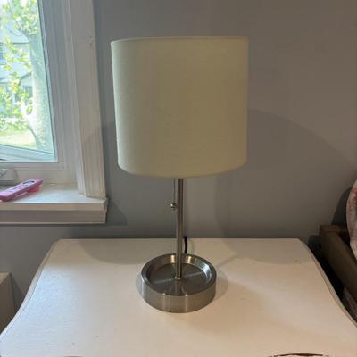 LOT 181: Shabby Chic Nightstand & Lamp