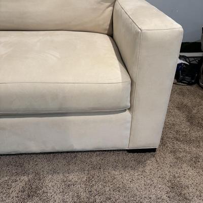 LOT 182: Crate & Barrel Oversized Chair/Loveseat w/Pullout Bed