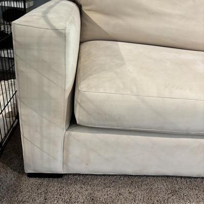 LOT 182: Crate & Barrel Oversized Chair/Loveseat w/Pullout Bed