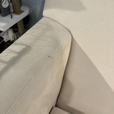 LOT 182: Crate & Barrel Oversized Chair/Loveseat w/Pullout Bed