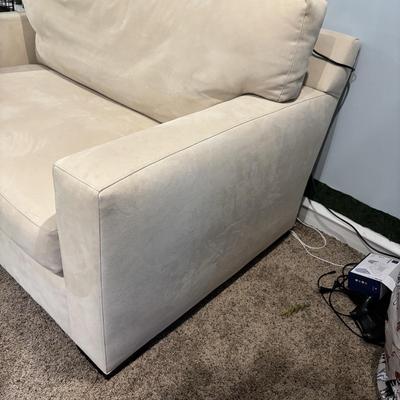 LOT 182: Crate & Barrel Oversized Chair/Loveseat w/Pullout Bed