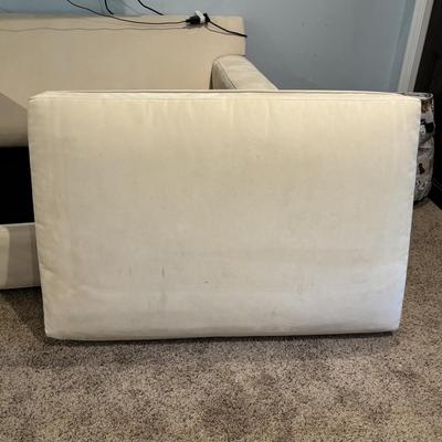 LOT 182: Crate & Barrel Oversized Chair/Loveseat w/Pullout Bed