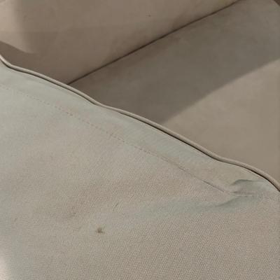 LOT 182: Crate & Barrel Oversized Chair/Loveseat w/Pullout Bed