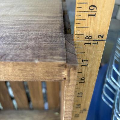 LOT 188: Wilton Cake Pans, Wooden Crated, Rubbermaid Tote & More