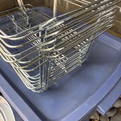 LOT 188: Wilton Cake Pans, Wooden Crated, Rubbermaid Tote & More
