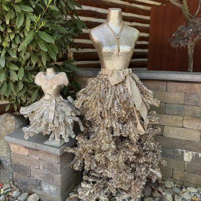 LOT 189: BEAUTIFUL! Christmas Tree Dress Forms