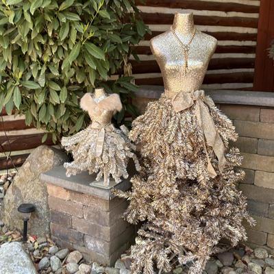 LOT 189: BEAUTIFUL! Christmas Tree Dress Forms