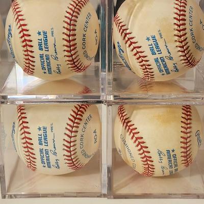 Lot of 4 OMLB Signed Autographed Baseballs Steve Barber, Gary Roenicke, Joe Altobelli, Blefary