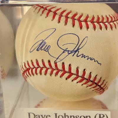 Lot of 4 OMLB Signed Autographed Baseballs Pitcher Dave Johnson, Billy Hunter,Mike Boddicker, Clay Dalrymple
